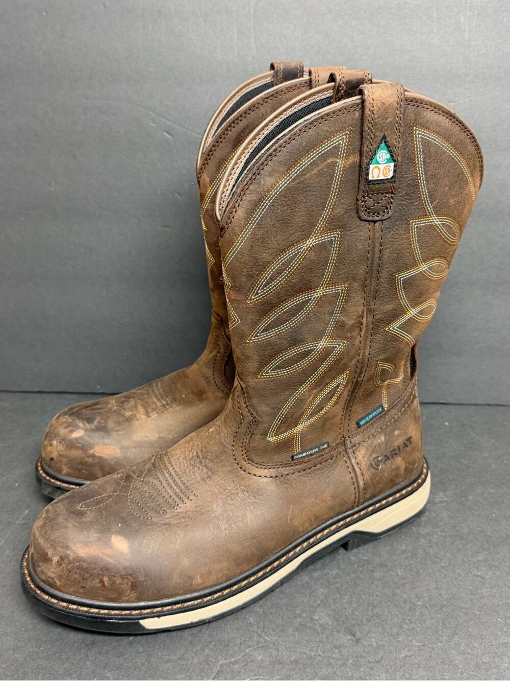 Ariat Riveter Pull-On BOA CSA Waterproof Composite Toe Boots Women 12B M 10.5